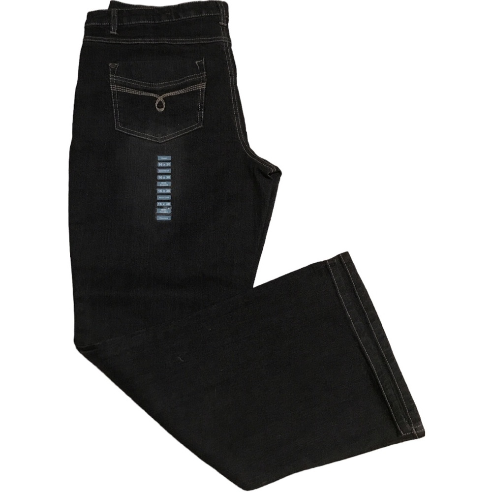 *NEW * Denver Hayes Black 5 Pockets Straight Leg Curve- Tech Jeans  Size 16-30